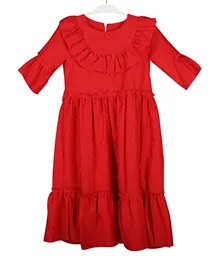 Finelook - Girl Embroidered Dress - Red