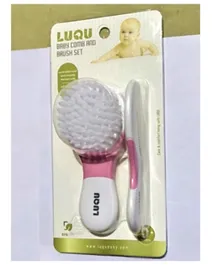 Luqu - Comb and Brush Set - Pink & White