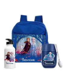 Essmak Disney Frozen Personalized Thermos and Backpack Set Blue - 11 Inches