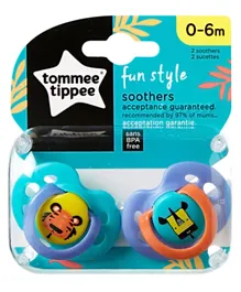 Tommee Tippee Closer to Nature 2X 0-6M Fun Style Soother - Assorted