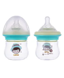 Luqu - Glass Feeding Bottle Wide Neck - 80 ml - Green