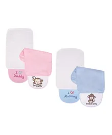 Luvable Friends Sweat Cloth Bamboo Muslin Happy Monkey - Pack of 2