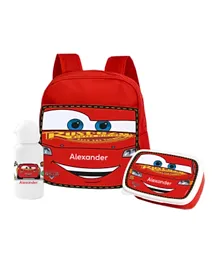 Essmak Disney Cars Personalized Backpack Set Red - 11 Inches
