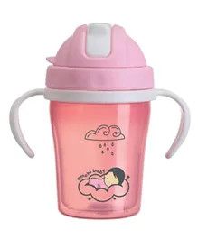 Amchi Baby Straw Cup Double Deck - 240 ml - Pink