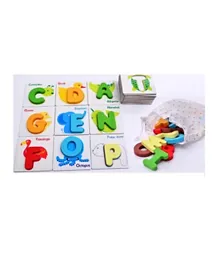 Babylove Wooden Cards English Alphabet Letter Puzzles -  Multicolor