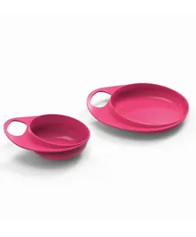 Nuvita Easy Eating Smart Bowl And Dish - Pink
