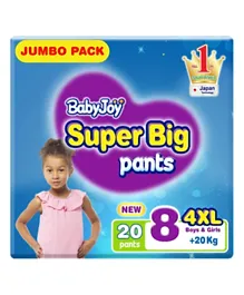 BabyJoy Culotte, Size 8 4XL, 20+ kg, Jumbo Pack, 20 Diapers