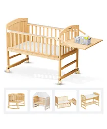 Teknum 7 in 1 Convertible Crib With Mattress - Natural Wood