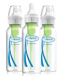 Dr. Brown's Narrow Neck Baby Feeding Bottle Pack of 3 - 250 ml Each