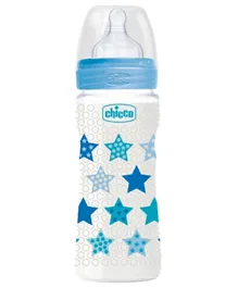 Chicco Well Being Bottle Fast Flow Silicone Blue - 330ml