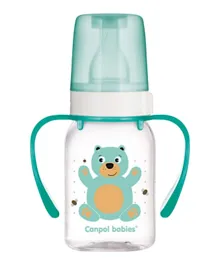 Canpol - Narrow Neck Bottle With Handle 120Ml - Cute Animals