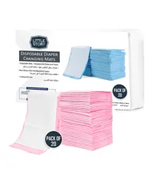 Little Story -Disposable Diaper Changing Mats - Pack of 20pcs - Pink