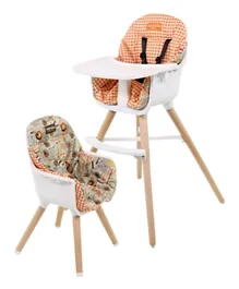 Nania Paulette 2-in-1 High Chair With Reversible Cushion - Orange Juice