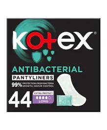 Kotex - Antibacterial Long Panty Liners, Pack Of 44 Liners