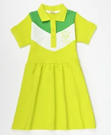 فاين لوك فستان رياضي مطبوع للفتيات - أخضر