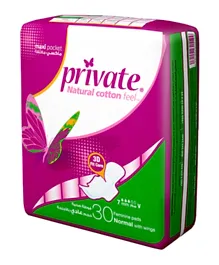 Private Maxi Pocket Super Sanitary Pads  - 30 Pieces