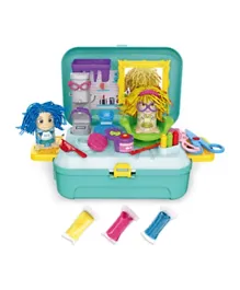 Little Story Role Play Beautiful/Make-Up Box With Dough Backpack (30 Pcs) - Green