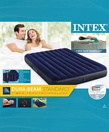Intex - Queen Dura-Beam Classic Downy Airbed with Hand Pump