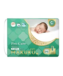 MAKUKU Premium Procare Tape Diapers New Born Size 1 - 66 Pieces