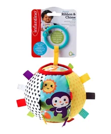Infantino Sensory Ribbon & Chime Ball Toy for Baby -Multicolor