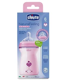 Chicco Natural feeling Feeding Bottle Pink - 330 ml