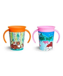 Munchkin Miracle 360° WildLove Trainer Cup (6oz) - Pack of 2 - Tiger/Rhino