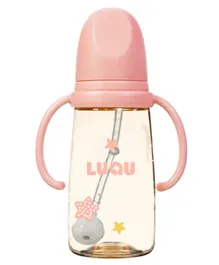Luqu Feeding Bottle PPSU with Handle 200 ml - Pink