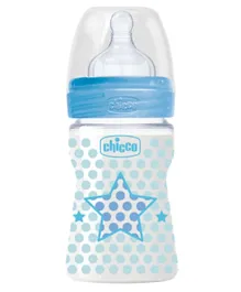 Chicco Well Being Bottle Regular Flow Silicone Blue - 150ml