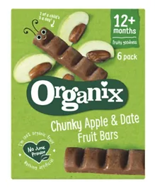 Organix - Organic Apple & Date Chunky Fruit Bars (12 months +, 6 x 17g)