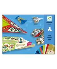 دجيكو - مجموعة الطائرات الورقية اوريغامي  - حزمة من 20 ورقة - متعددة الألوان