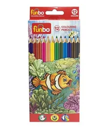 أقلام تلوين خشبية 12 قطعة من فانبو - متنوعة