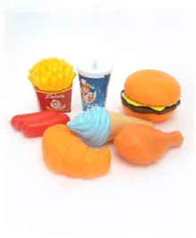 Simulation Ice Cream Burger Fries Western Food Combination Net Bag - 7 Pieces