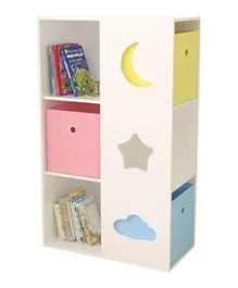 Dreeba Wooden Customized Childrens Playroom Furniture Toy Organizer With Bookshelf And Childrens Book Storage Cabinet - White