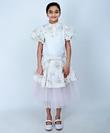 فستان مناسبات للأطفال كيك505  من أكاس - وردي فاتح