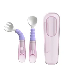 Multiple-Use Mud Scraper Bending Fork And Spoon Set - Purple