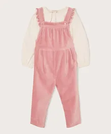 Monsoon Children Top with Dungaree Set - Pink