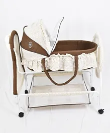 Amla Care - Baby Crib Bed With Wheels - Brown