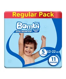Sanita Bambi Baby Diapers Regular Pack Extra Absorption Large Size 5 - 11 Pieces