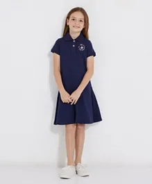 Beverly Hills Polo Club Girls Fashion Polo Dress - Navy Blue