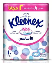 Kleenex - 2 Ply Facial Tissues, Soft Packs Of 8+2 Free X 130 Sheets