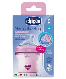Chicco Natural Feeling Plastic Feeding Bottle Pink - 150 ml