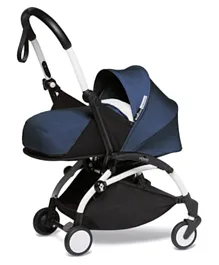 Babyzen YOYO- 2 Stroller - White Frame with Special Edition - Air France Blue Seat and Canopy
