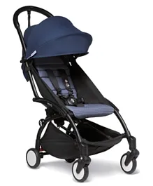 Babyzen YOYO- 2 Stroller - Black Frame with Special Edition - Air France Blue Seat and Canopy