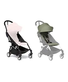 Babyzen YOYO- 2 Stroller - Black Frame with Olive Seat and Canopy
