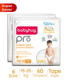 Babyhug Pro Bubble Care Premium Tape Style Diapers Size 6 - 120 Pieces