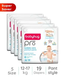 Babyhug Pro Bubble Care Premium Pant Style Diapers Size 5 - 95 Pieces