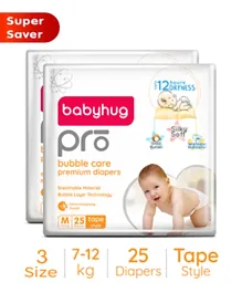 Babyhug Pro Bubble Care Premium Tape Style Diapers Size 3 - 160 Pieces