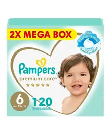 Pampers Premium Care Taped Diapers Mega Box Size 6 - 120 Pieces
