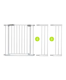 Hauck Clear Step Gate + 2 Extensions Gate - White