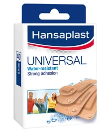 Hansaplast Universal Plasters, Water-Resistant & Strong Adhesion - Pack of  40 Strips